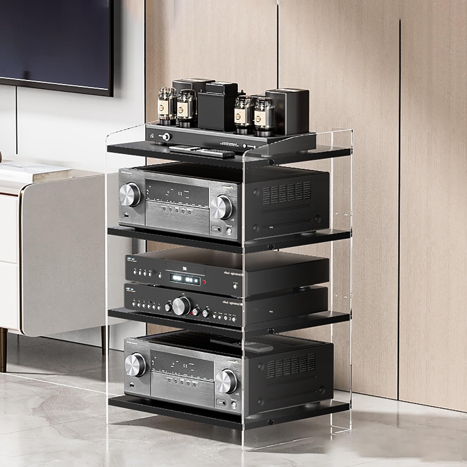 Meuble multimédia haut noir 52,2x40x79,4 cm pour jeux et audio