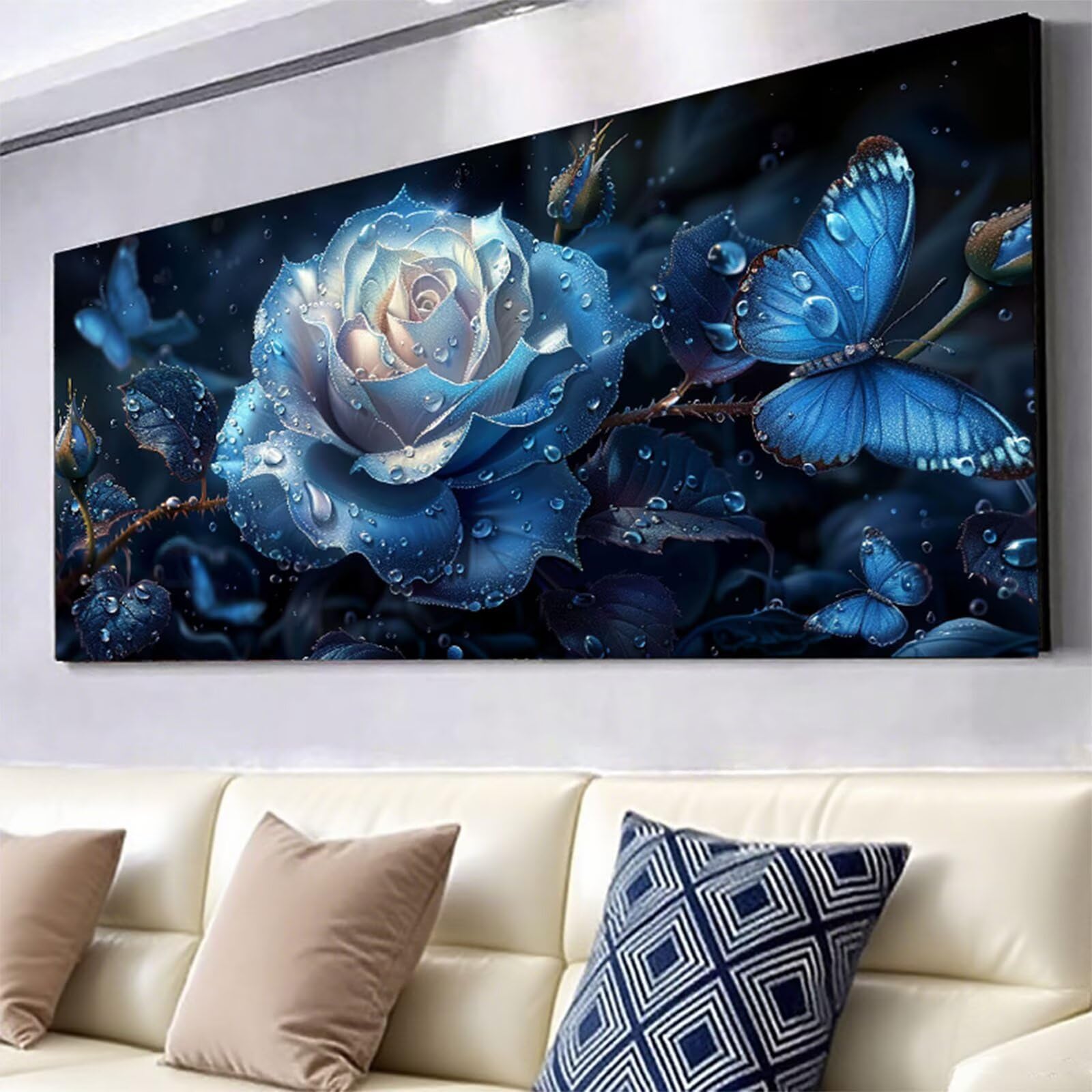 Diament Malarstwo Motyl Diament Malarstwo dla dorosłych, 5D Diament Malarstwo Różowe Haft Diamenty Duży Format 100 x 200 cm, DIY Rhinestone Ścieg krzyżykowy Ręczna aktywność do dekoracji ścian