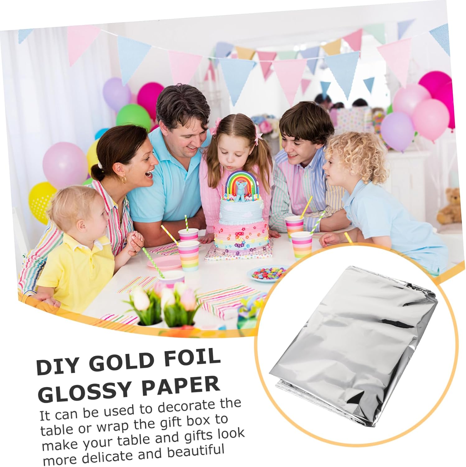 Xmas Waterproof Table Cloth 2pcs PET Silver Glitter Home Decor image 4