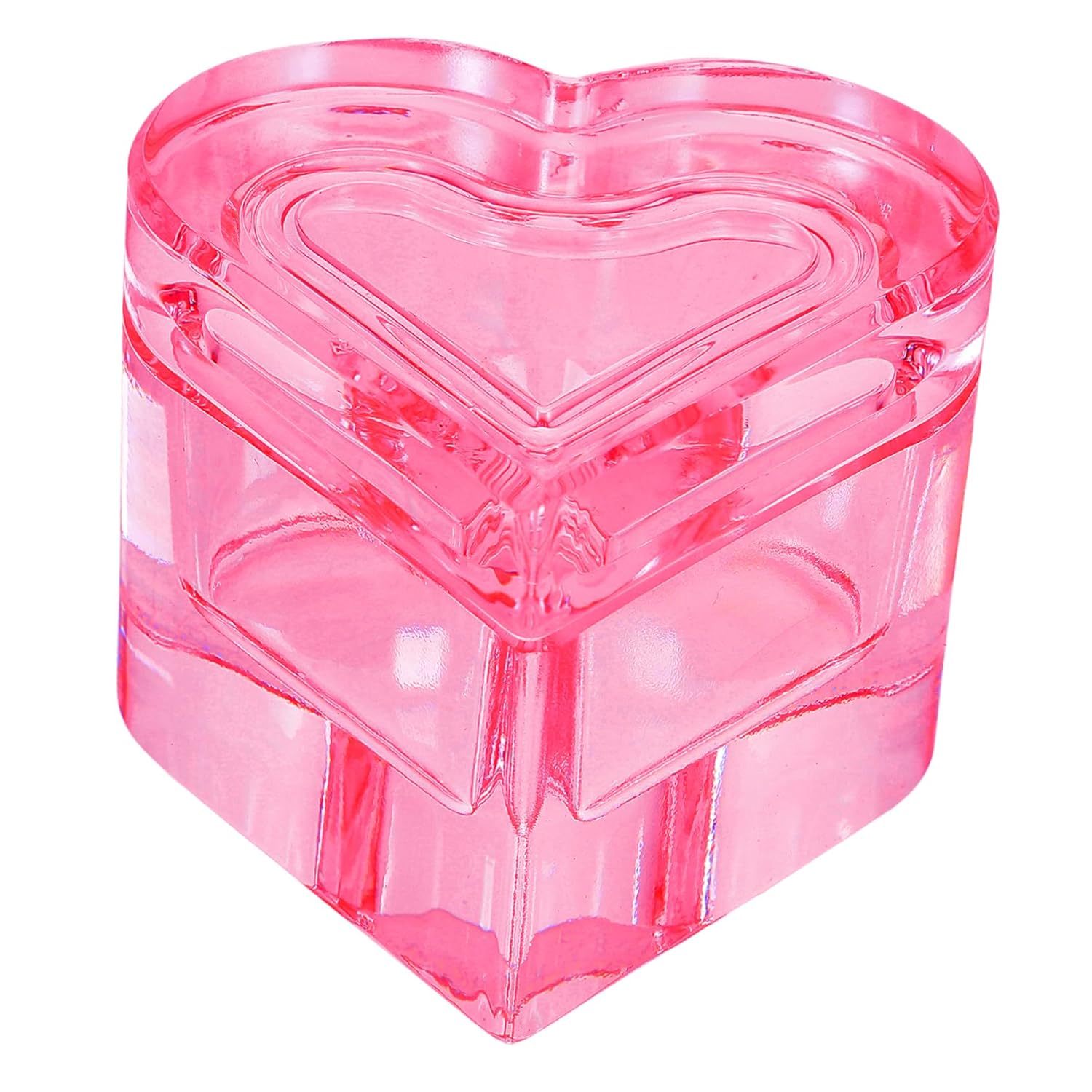 Didiseaon Heart Shaped Crystal Glass Nail Dish with Lid Mixing Cup for Manicure Lightweight Portable Nail Art Accessory for Home and Salon Use