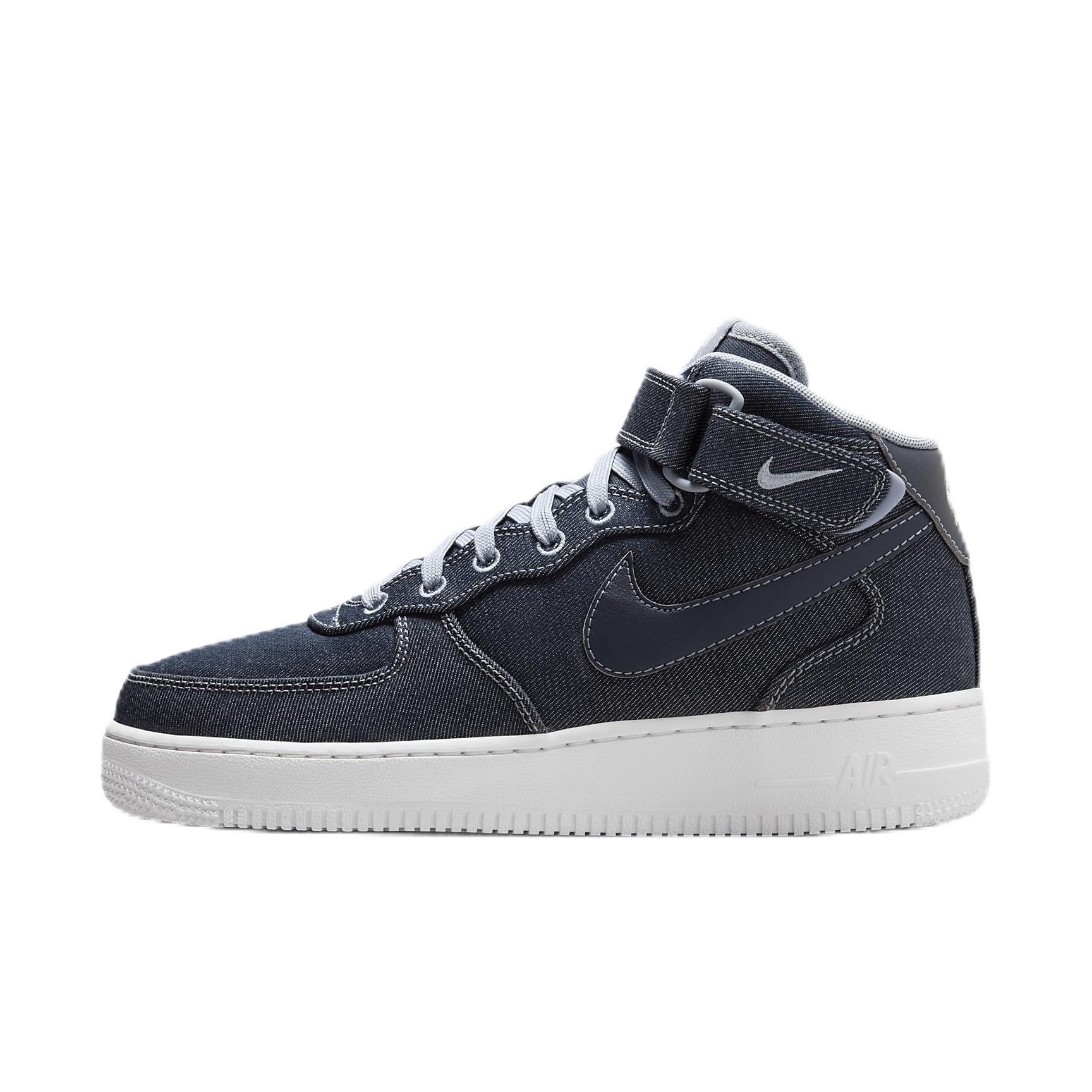 NIKE Air Force 1 '07 Mid - Tenis para mujer (DD9625-400, obsidiana/blanco cumbre/pizarra cenicienta)