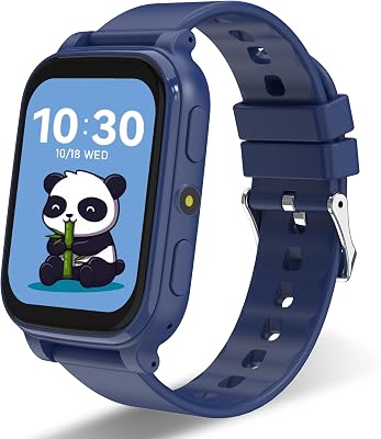 Montre Connectée Enfant, 1,83″ HD Montre Intelligente Enfants Fitness Tracker Garçon Fille 18 Jeux Podomètre Réveil Étanche IP68 Surveillance du Sommeil Étanche Cadeaux de Noël et d’anniversair