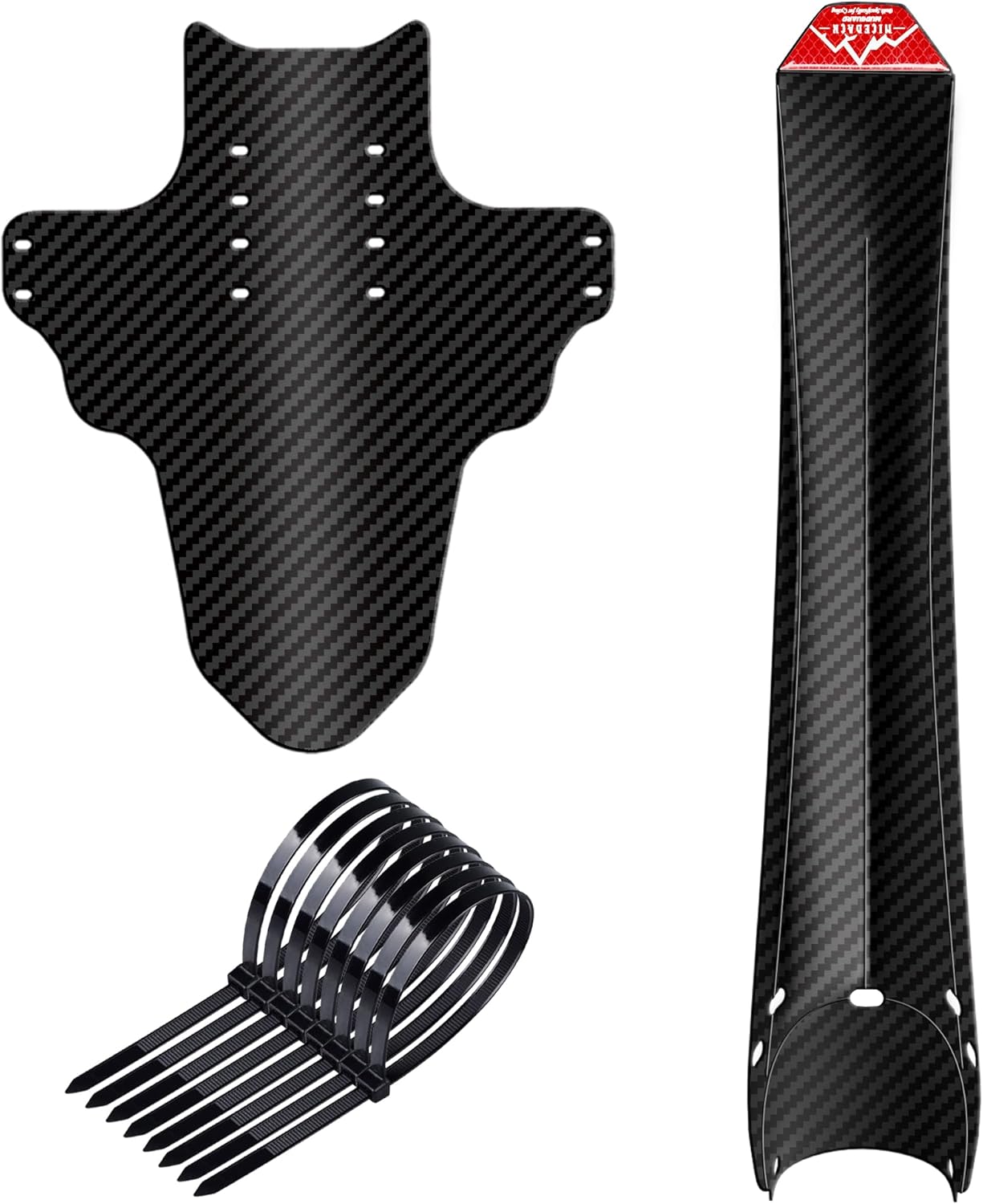 NICEDACK Fahrrad Schutzblech Set - MTB Spritzschutz Mit Reflektoren Für 24-29 Zoll Räder