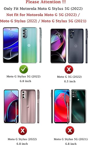Miniatura 2 de Jeylly Funda para teléfono Moto G Stylus 5G 2022, ajuste delgado, parte trasera de policarbonato duro de cuerpo completo y TPU suave, absorción de