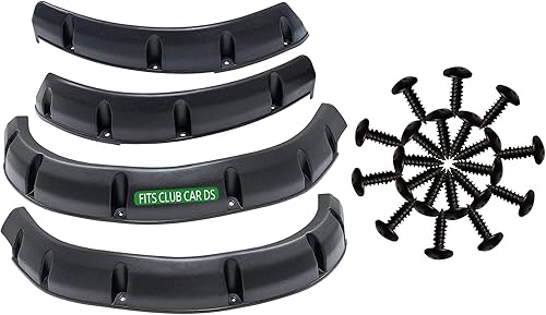Miniatura 2 de Huskey - 4 guardabarros para carrito de golf con tornillos autorroscantes negros para Club Car DS 1993 y modelos GE, 3-4 pulgadas de ancho,