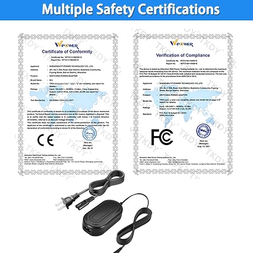 Miniatura 6 de TKDY CA-110 Cargador de videocámara CA110 Kit de cable de alimentación para Canon VIXIA HF M50 R800 R80 R700 R500 M52 M500 HF-R70 HF-R72 HF-R700 R50