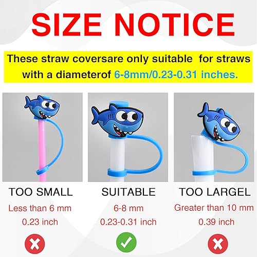 Miniatura 7 de Pounchi Fundas para popote de personajes de dibujos animados de amigos (18 unidades) con puntas de popote de silicona, reutilizables, tapa para