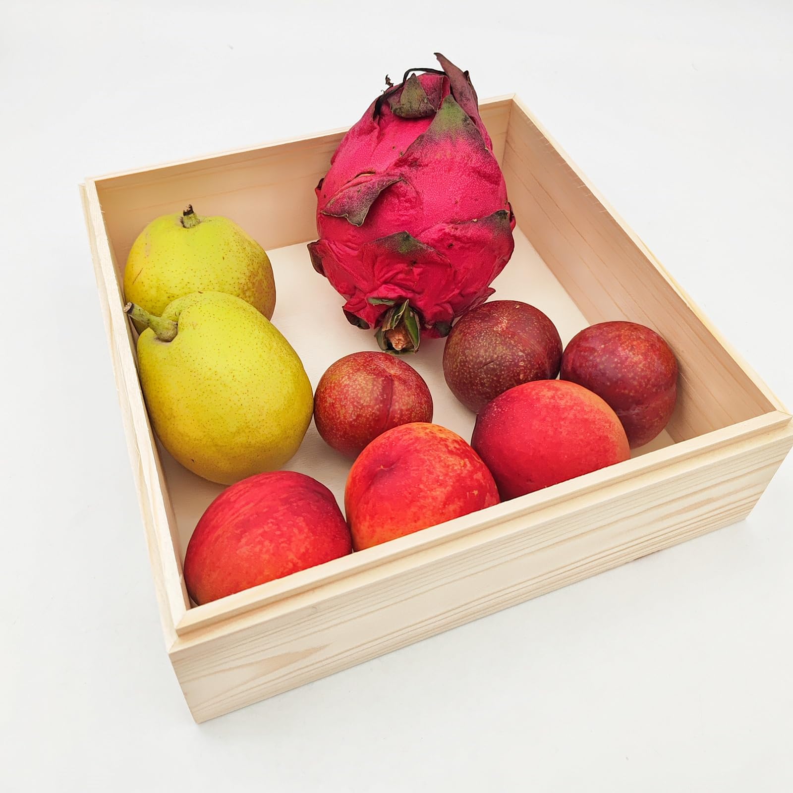 2 confezioni di scatole portaoggetti in legno non finite con coperchio superiore, scatole in legno di pino per fai da te, artigianato e hobby per la casa (20x20x8 cm)