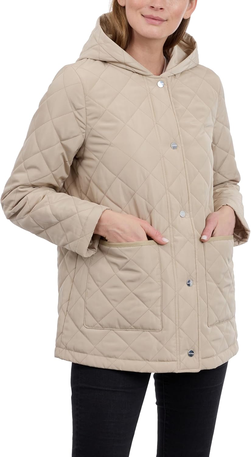 Calvin Klein Women's Quilted Jacket, Lightweight Coat for Women With Snap Front, Water Resistant