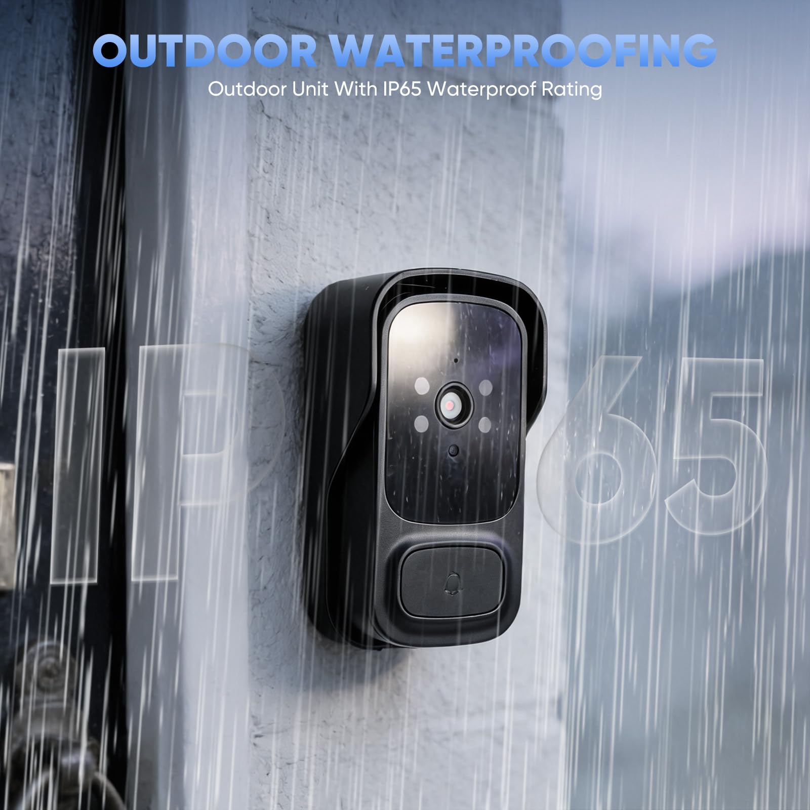 Video Türklingel mit Kamera Außenbereich Kabellos IP65 Wasserdicht, 1080P HD 4,3 Zoll Bildschirm, Zwei-Wege Audio & Infrarot Nachtsicht, Bewegungsmelder, MicroSD Unterstützung, Lange Akkulaufzeit