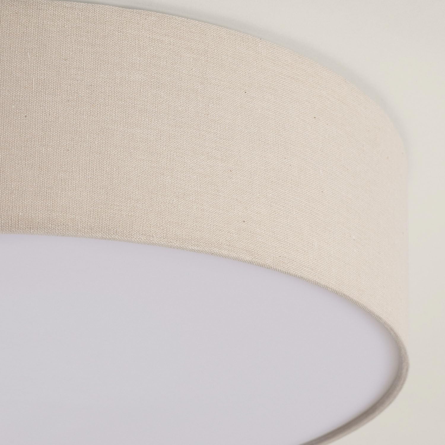 LEDKIA LIGHTING Plafón Circular Lino Ø500 mm Ranje para Cocina, Comedor, Habitación Beige