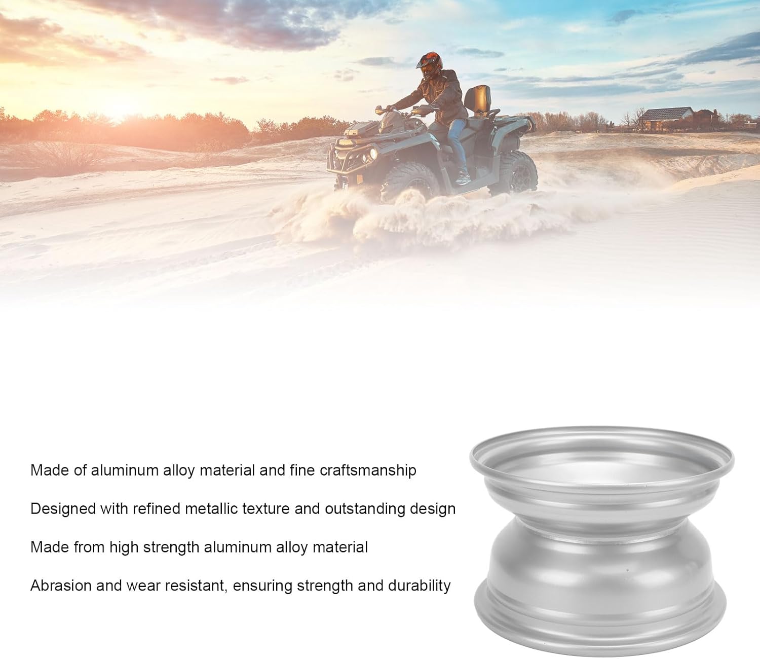 ATV Wheel Hub, 8 Inch 4 Stud ATV Wheel Hub 4 Lug Hole Aluminium Alloy Wheel Hub for Most Quad Bike Go Kart Cart (Front 140mm / 5.5in Width)