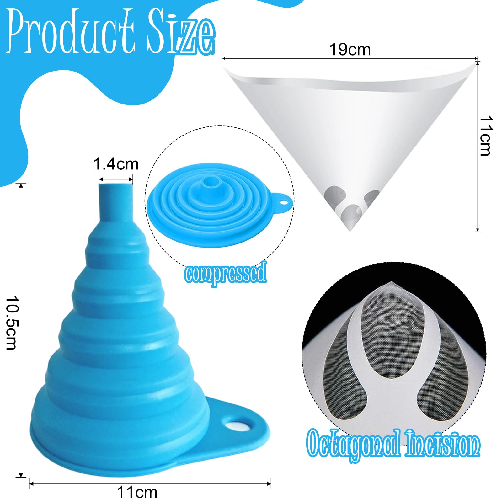 100 Lacksieb - Resin Filter = Papier Lacksiebe - Geeignet FüR Verschiedene SprüH- Und FiltrationsbedüRfnisse, Geeignet FüR Die Filterung Von EssöLen, Frostschutzmittel, öLen, Tees