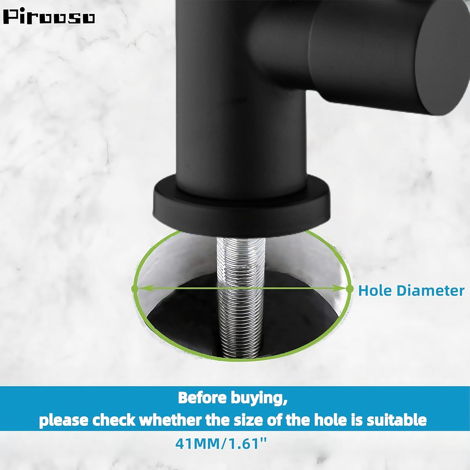 Black Water Filter Faucet - 100% Lead-Free RO Faucet, 360° Swivel Drinking Water Faucet for Kitchen Sink, Compatible with Reverse Osmosis & Under Sink Filtration Systems
