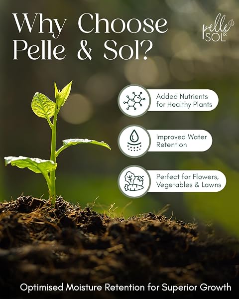 Pelle & Sol 60L Multi Purpose Compost - Compost for Outdoor Plants & Soil for Plants Indoors - Potting Soil for Pots Plants Outdoor - All Purpose Nutrient Rich Fertiliser, Houseplant Potting Mix - 2