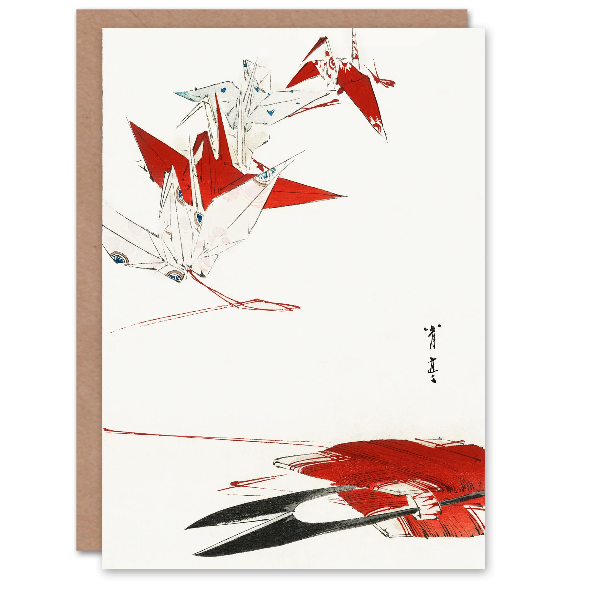 Artery8 Watanabe Seitei Japanese Art Card Bird Origami Crane Kachoga