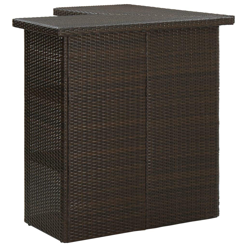 SKM Meuble de Bar de Jardin 16pcs et Coussins Résine tressée Marron-164.4KG