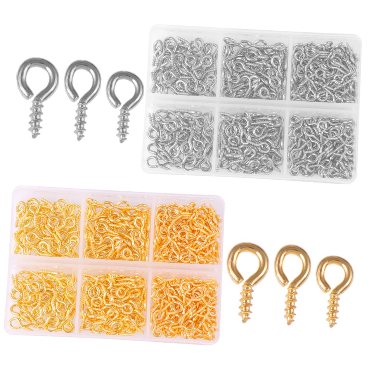 ARTIBETTER Tightening Screw Eye Bolt Hooks Metal for Jewelry Making DIY Pendant Materials 2 Boxes