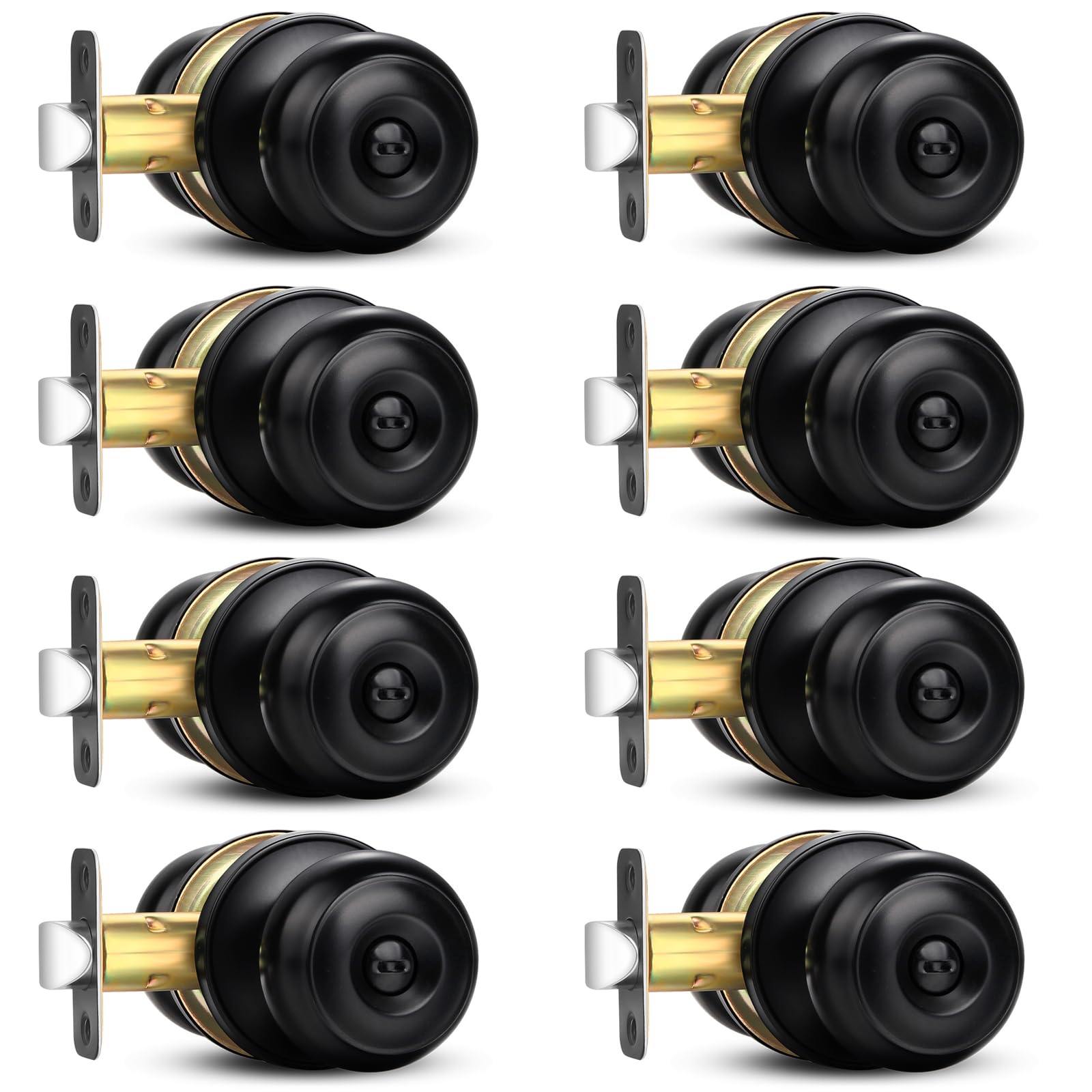 Sopoby Privacy Door Knobs - 5 Pack Brushed Nickel -17
