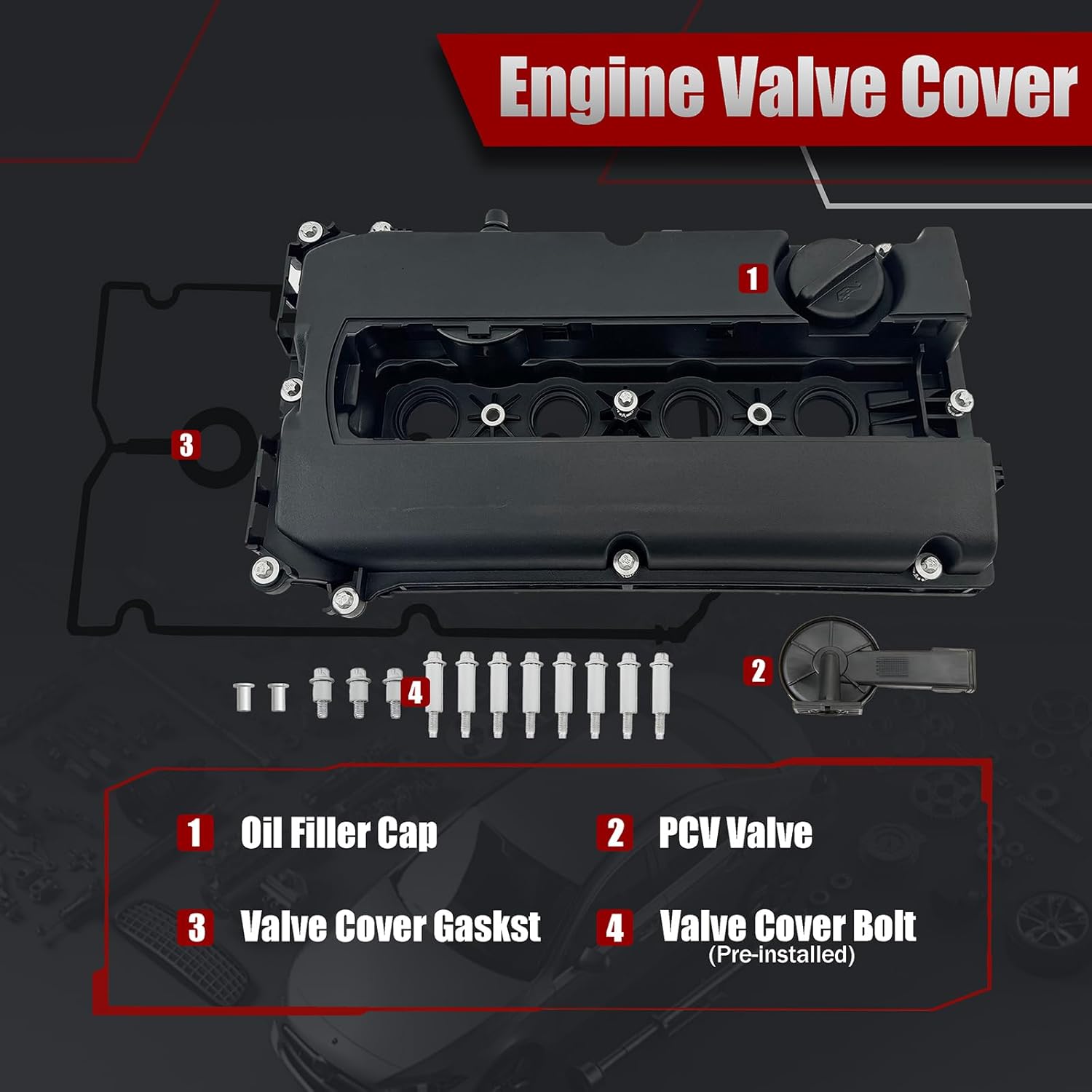 55558673 Valve Cover Compatible with Chevy Cruze Aveo Sonic 1.8L Ecotec Engine 2013-2015 - Replace 55564395 55573746D with Gasket