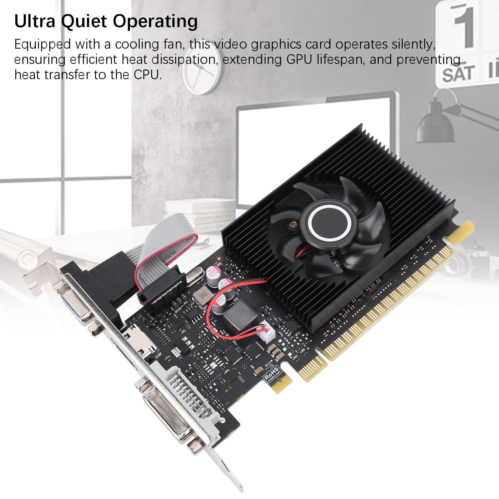 GT 210 1GB DDR3 Karta Graficzna, 64bit 589 500 MHz PCI Express 1,1 X 16 DVI VGA HDMI Silent Cooling Video Graphics Card