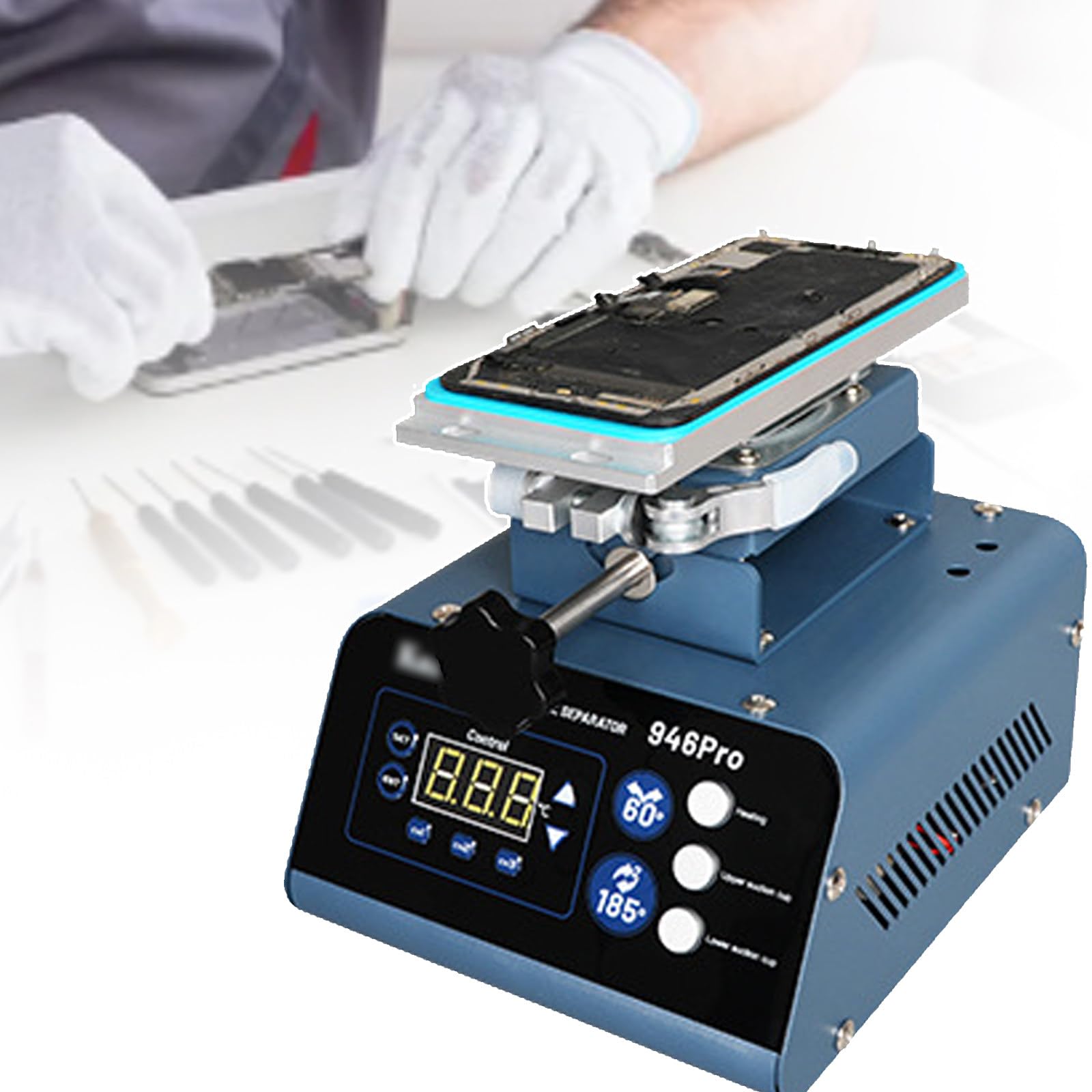 Séparateur d'écran LCD machine sous vide avec 3 contrôles de température pour smartphone