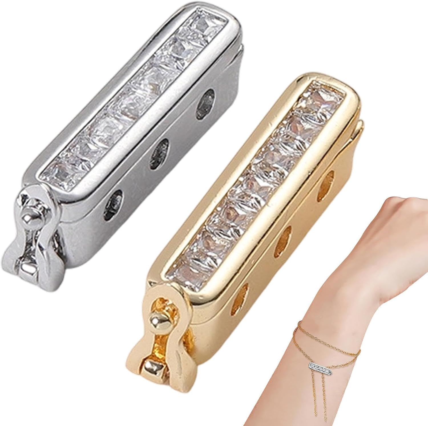Necklace Shortener for Thin Chains, 2pcs Copper Necklace Shortener Clasp