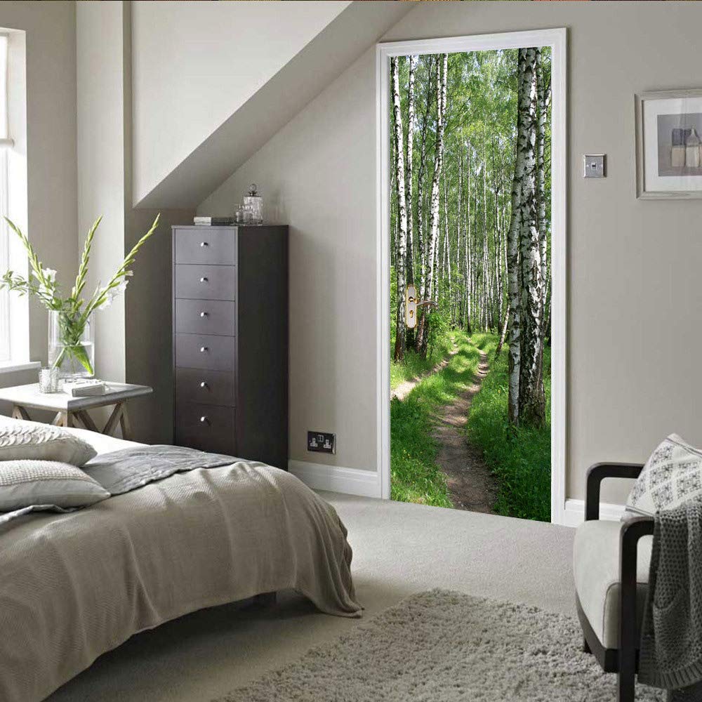 LLWYH Papier Peint Porte Affiche De Porte 3D Cascade Autocollante Maison Décoration Murale 77 x 200 cm