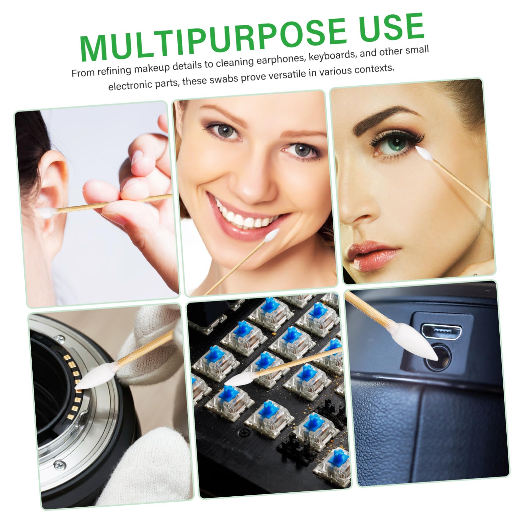 CALLARON Hisopos De Maquillaje Para Ojos Palitos Puntiagudos Hisopos Desmaquillantes Sin Perfume Para Limpieza De Oídos Aplicadores Hisopos De Maquillaje 500 piezas*4