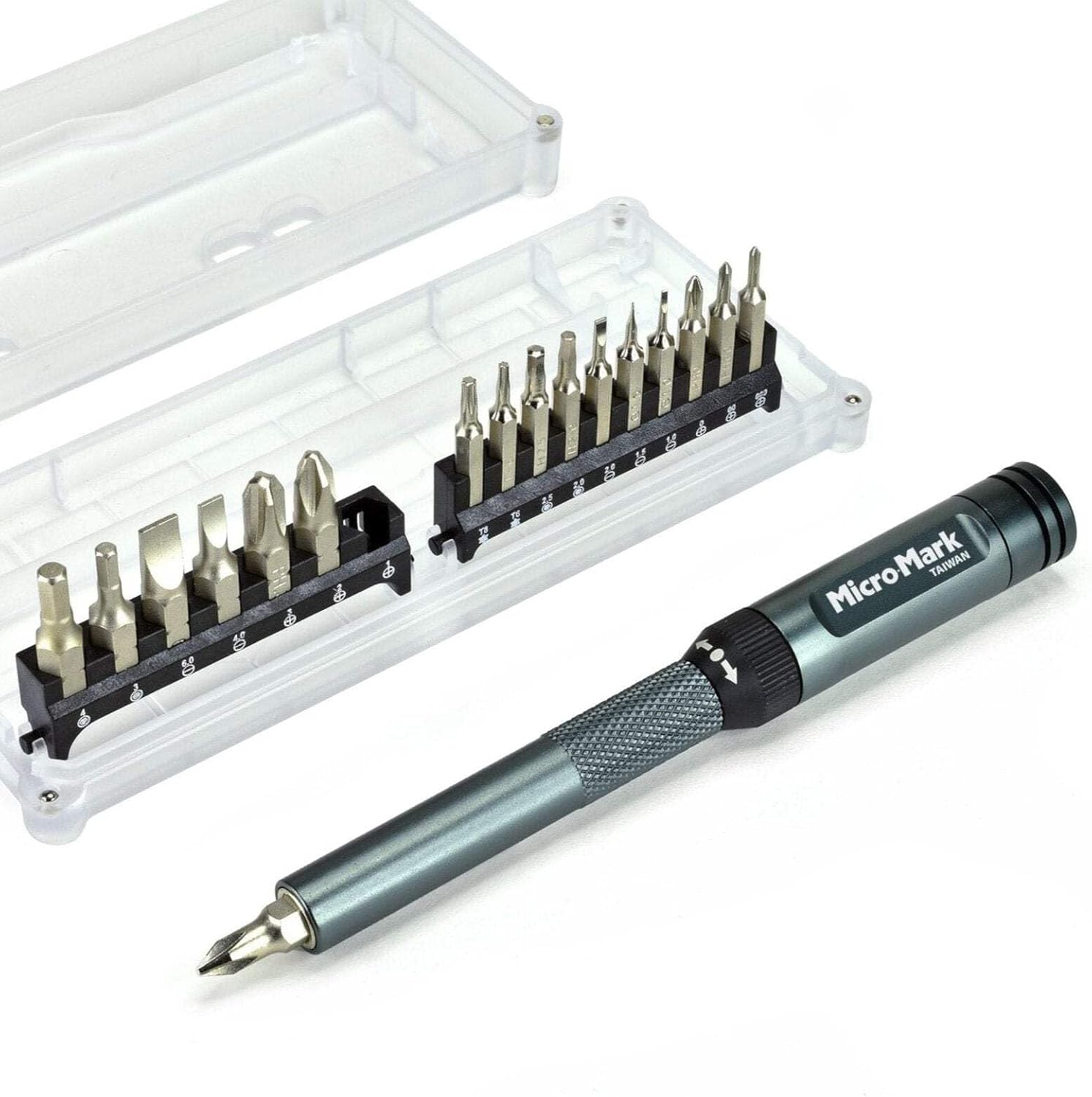 Micro-Mark Dual Drive Ratcheting Driver Set – Newly Patented Design for Precision Control in Tight Spaces – 20-Piece Bit Set Included