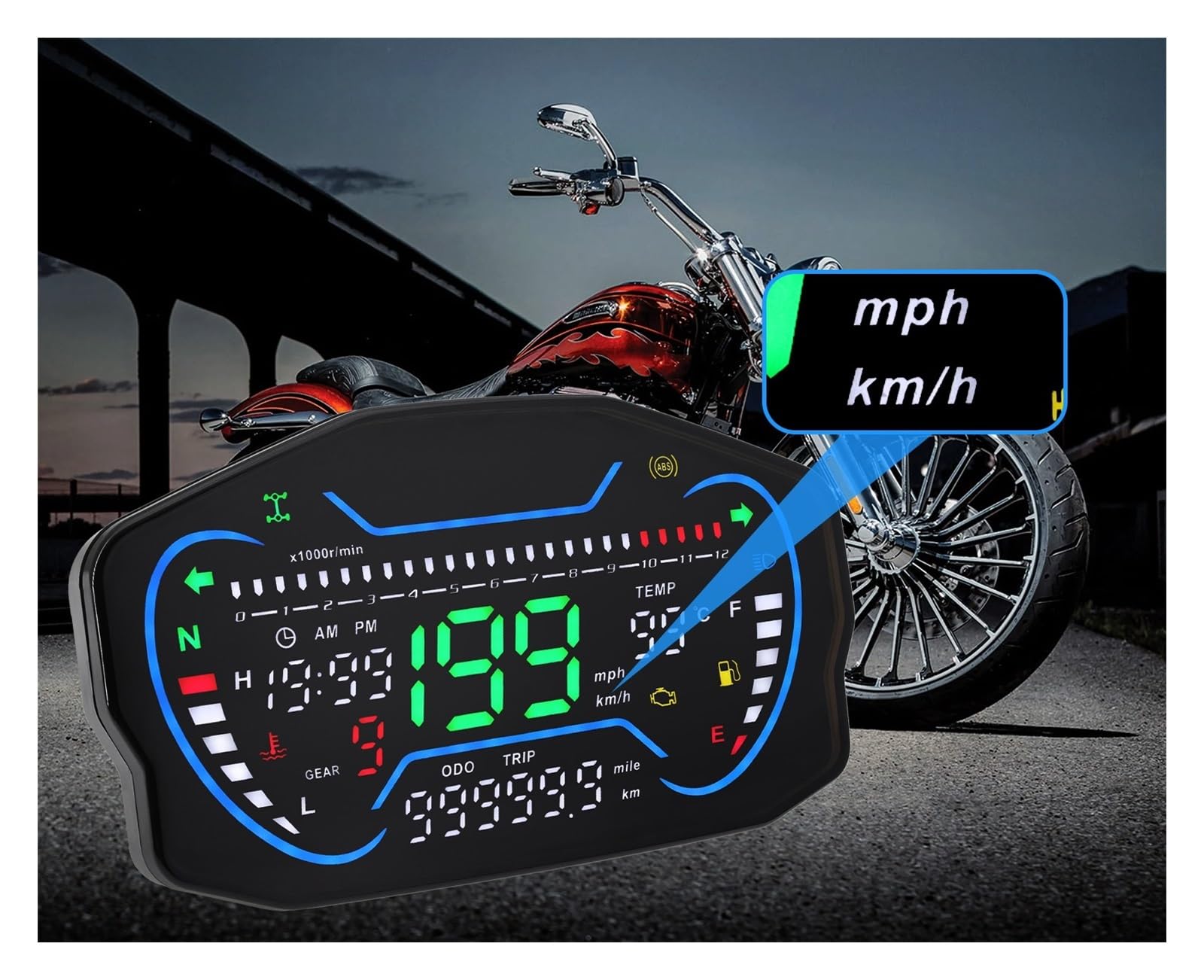 Moto tacómetro Digital Medidor Velocímetro para Motocicleta, Medidor De RPM, Velocidad, Odómetro Digital, Panel Instrumentos, Pantalla, Accesorios, Tacómetros, Medidores