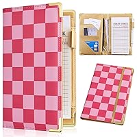 Vista 13 de Libros para camarera lindo libro de camarera con bolsillo para dinero, libro de servidor de cuero con cremallera cartera negra organizador de libros