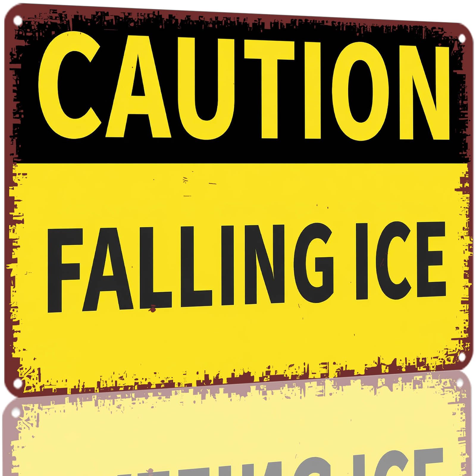 Kwqdozf As Pic Caution Falling Ice Vintage Metal Tin Sign 8X12 Inch Aluminum Wall Decor Fo