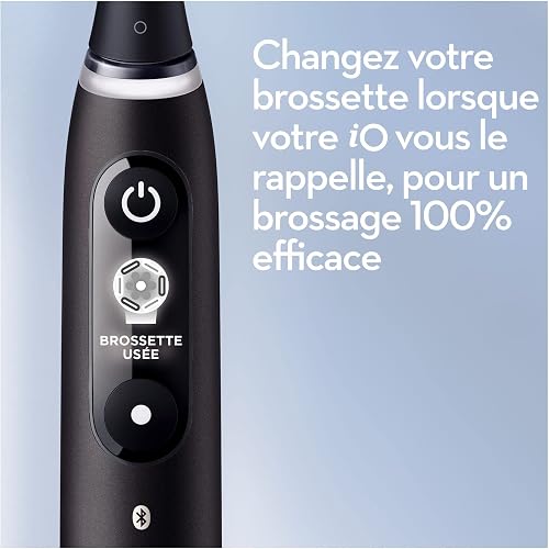 Oral-B Brosse à Dents Electrique iO 6, 2 Brossettes de Rechange, Noire - 6
