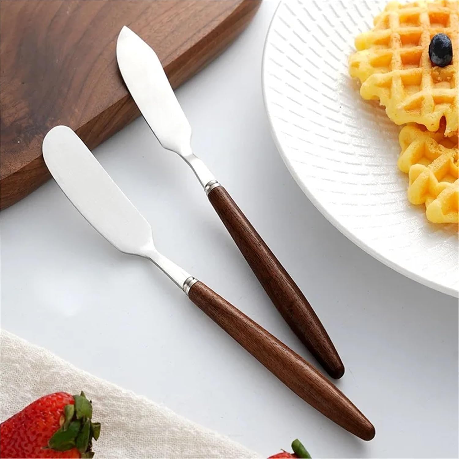 Butter Knives 10pcs Stainless Steel Butter Knife Cheese Dessert Jam Knives Cream Bread Cutter Kitchen Tools Spread(Round head)