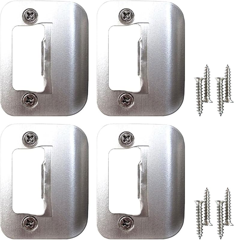 Gator Door Strike Plate 2-1/4" Latch Restorer, Satin Nickel, 4-Pack | Fixes Misaligned & Won't-Latch Doors, No Chiseling, 2-1/4" x 1-3/4", Latch Restorer for Interior & Exterior Doors
