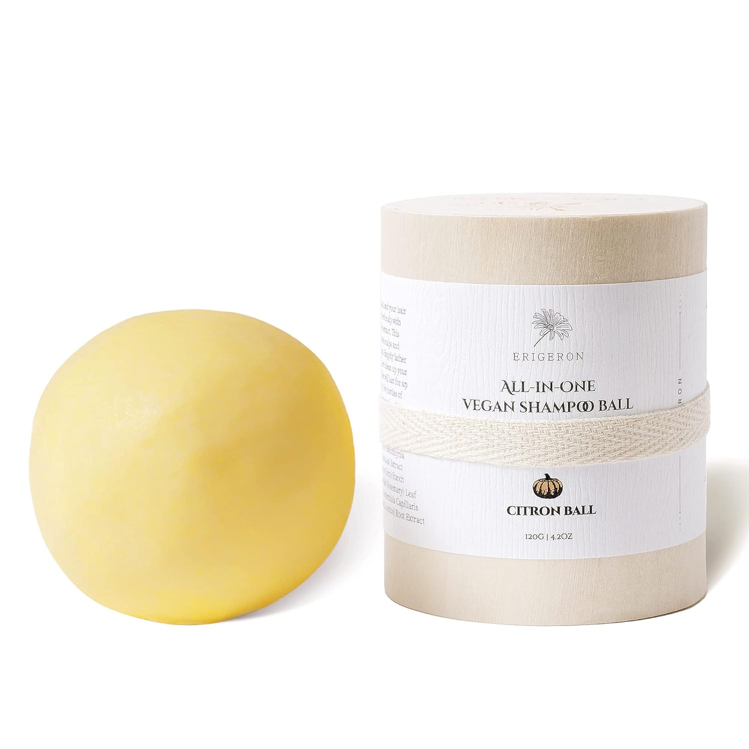 All-in-One Citron Mochi Shampoo Bar for All Scalp Care, Rosemary Oil for fuller looking hair, Green Tea, Pumpkin, Dandruff&Itchy Scalp Shampoo, Korean Skin Care, Wood Package (4.2 oz)