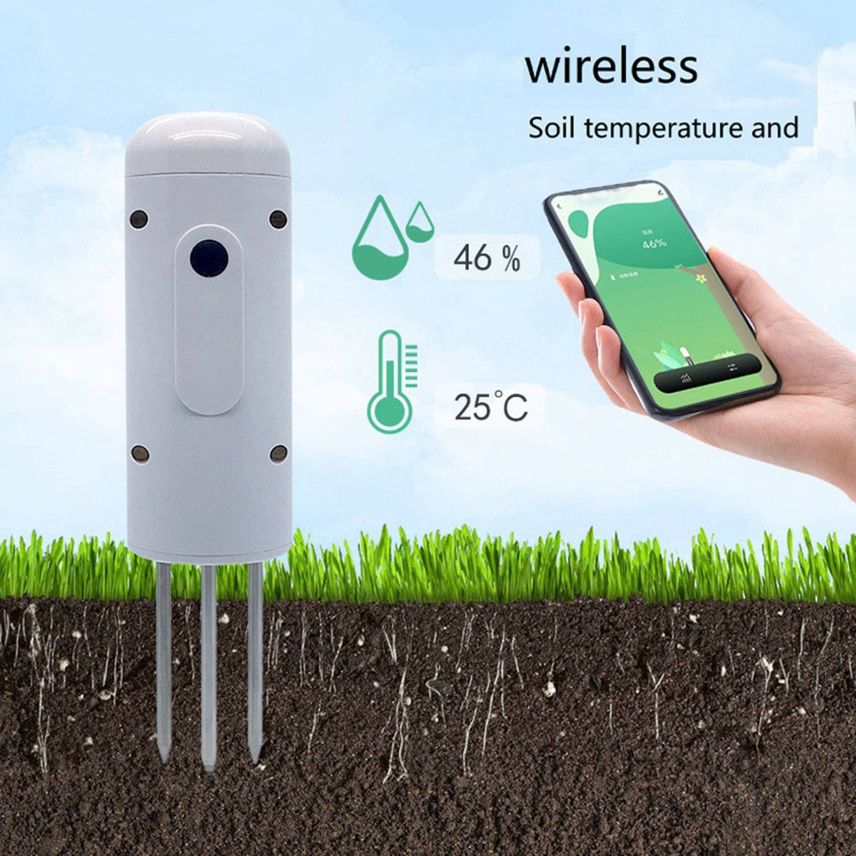 4X Tuya Zigbee Sans Sol Humidimètre Température Humidité Testeur Plante Moniteur IP67 étanche Détecteur pour Jardin