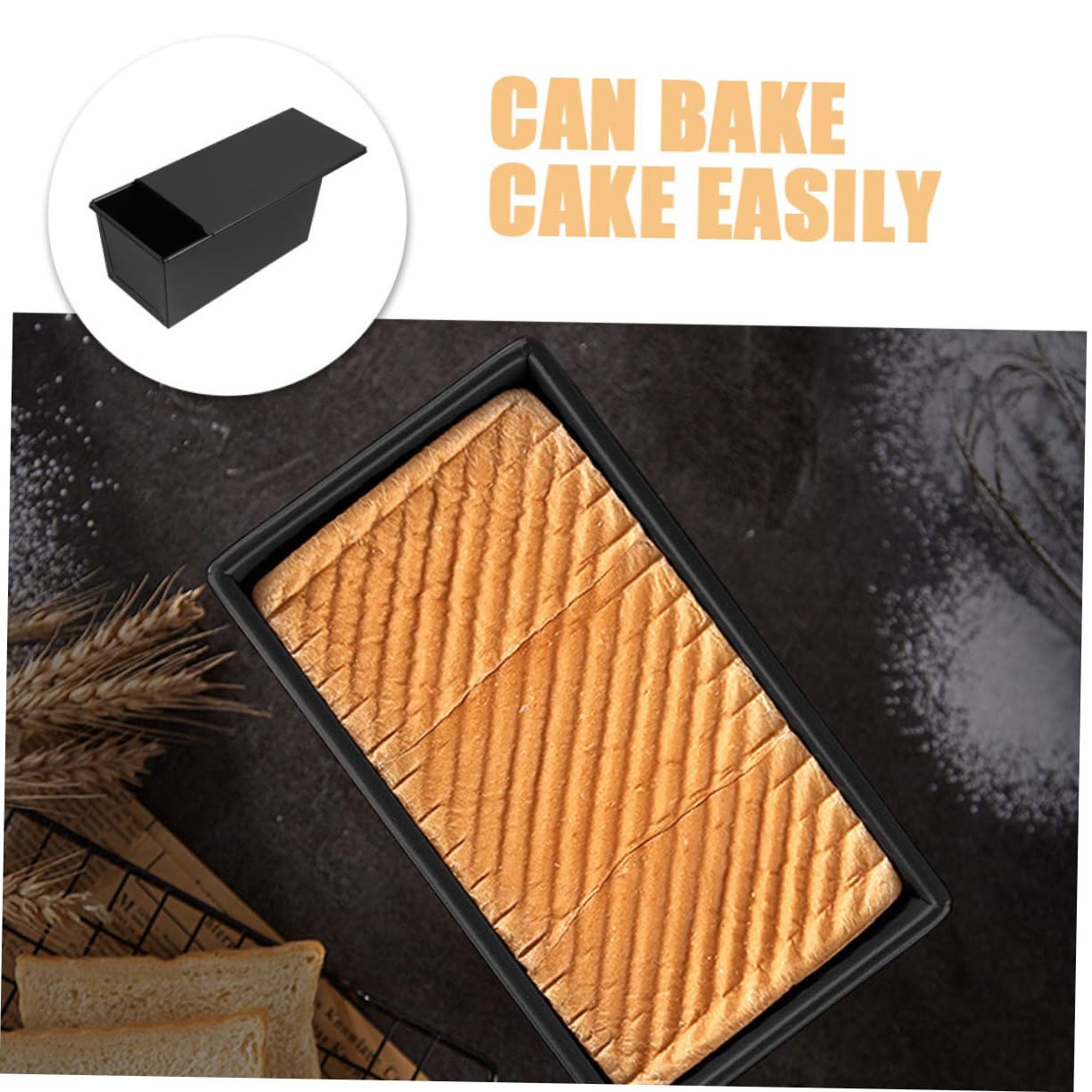 Ipetboom Teglia per Plumcake in Teglia per Pane Fatto in Casa con Coperchio Stampo per Toast Antiaderente Facile da Pulire e Riutilizzare