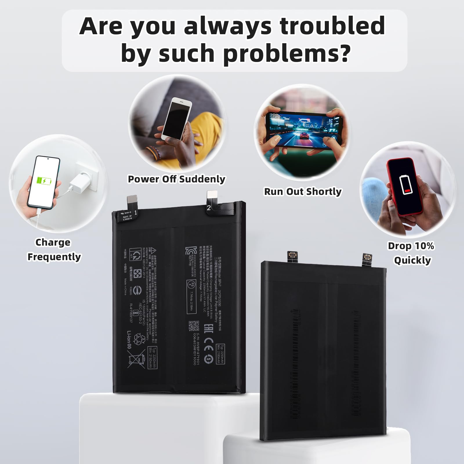 Batteria di ricambio BP47 compatibile per Xiaomi Redmi Note 11 Pro Plus 5G 2021 21091116UG con kit di strumenti gratuito