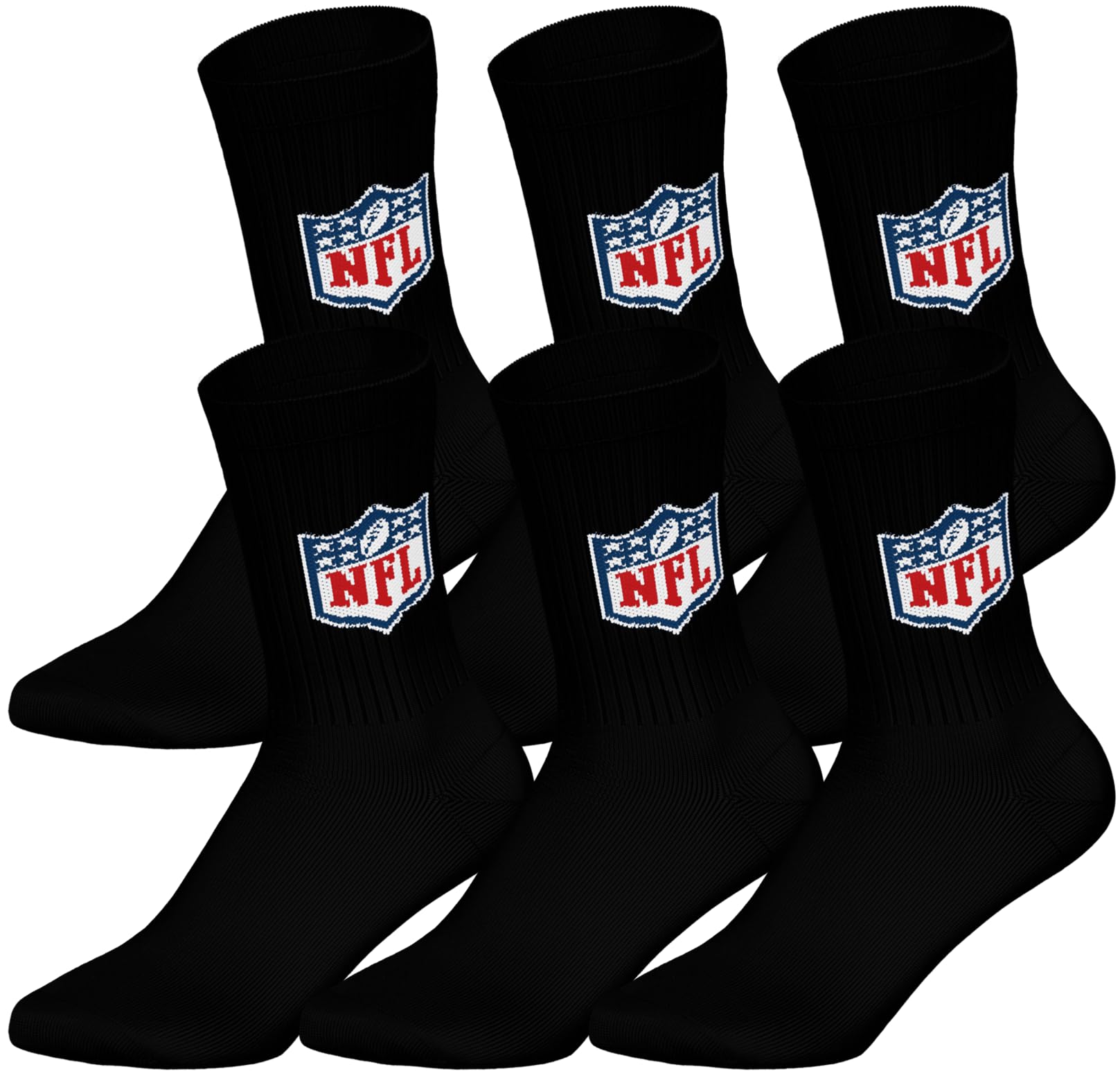 NFL Unisex Nfl Shield 6pk Crew Socks Sport socks (6er Pack)