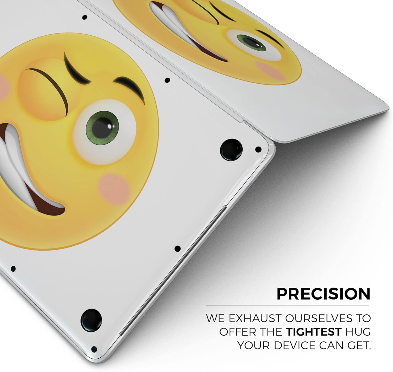 DesignSkinz - Smiley Wink V2 Friendly Emoticons - Full-Body Wrap Protective Decal Skin Kit Compatible with MacBook 16" Pro M1 (A2485)