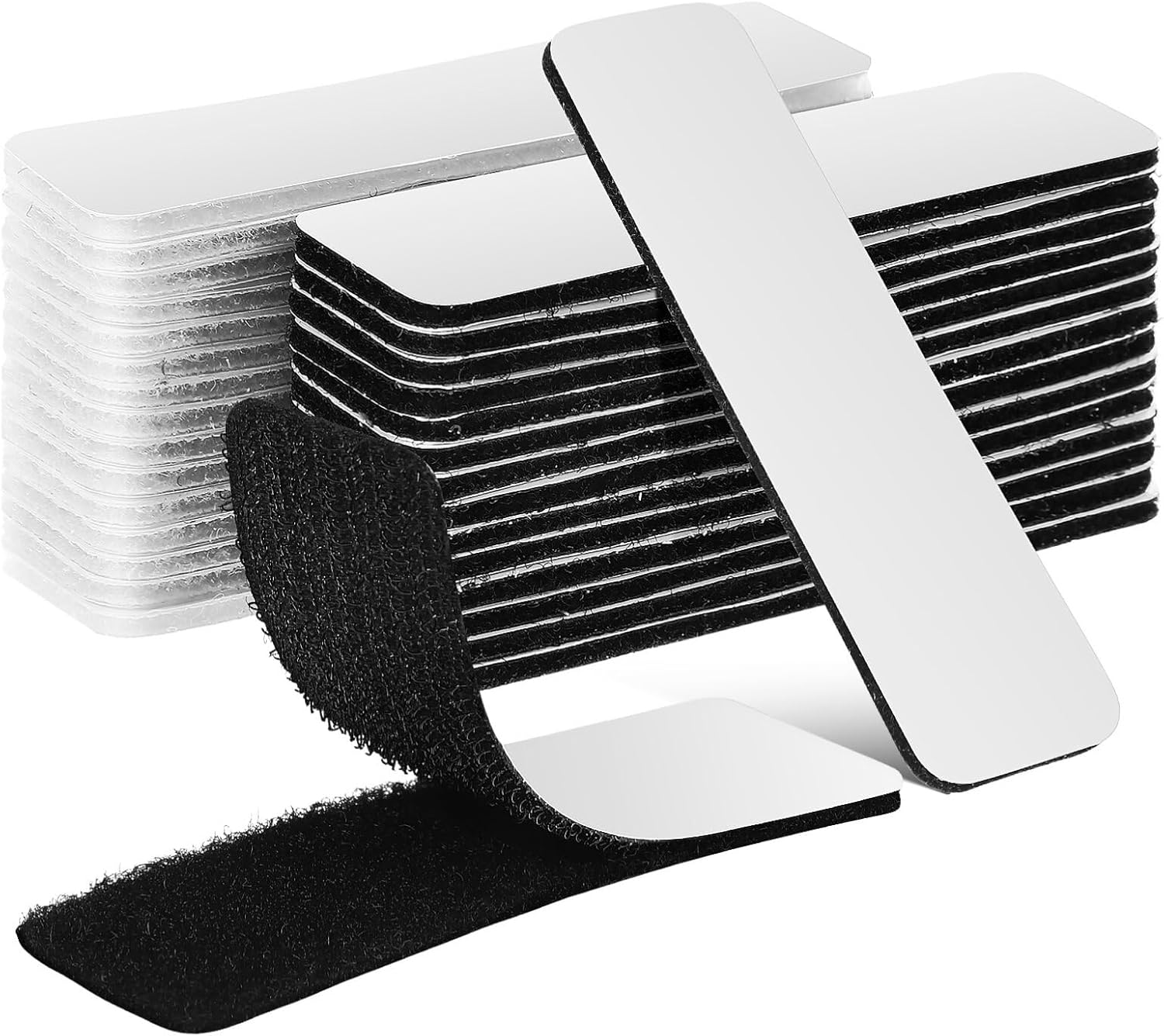 48 Pcs Self-Adhesive Hook and Loop Tapes, Heavy Duty Picture Hanging Strips for Damage-Free Wall Art Display, Ideal for Home and Office Use