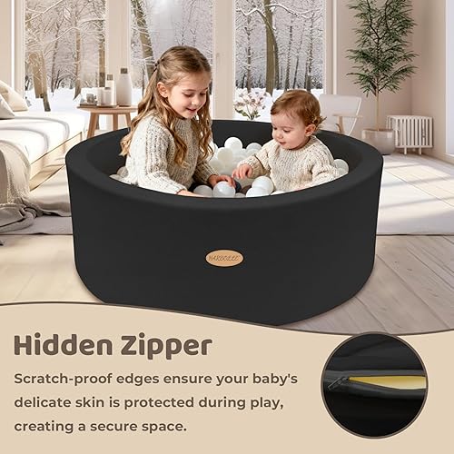 Miniatura 5 de Piscina redonda de bolas para niños, hecha a mano, de terciopelo suave, espuma viscoelástica, regalo ideal para bebés, niños pequeños, juego para