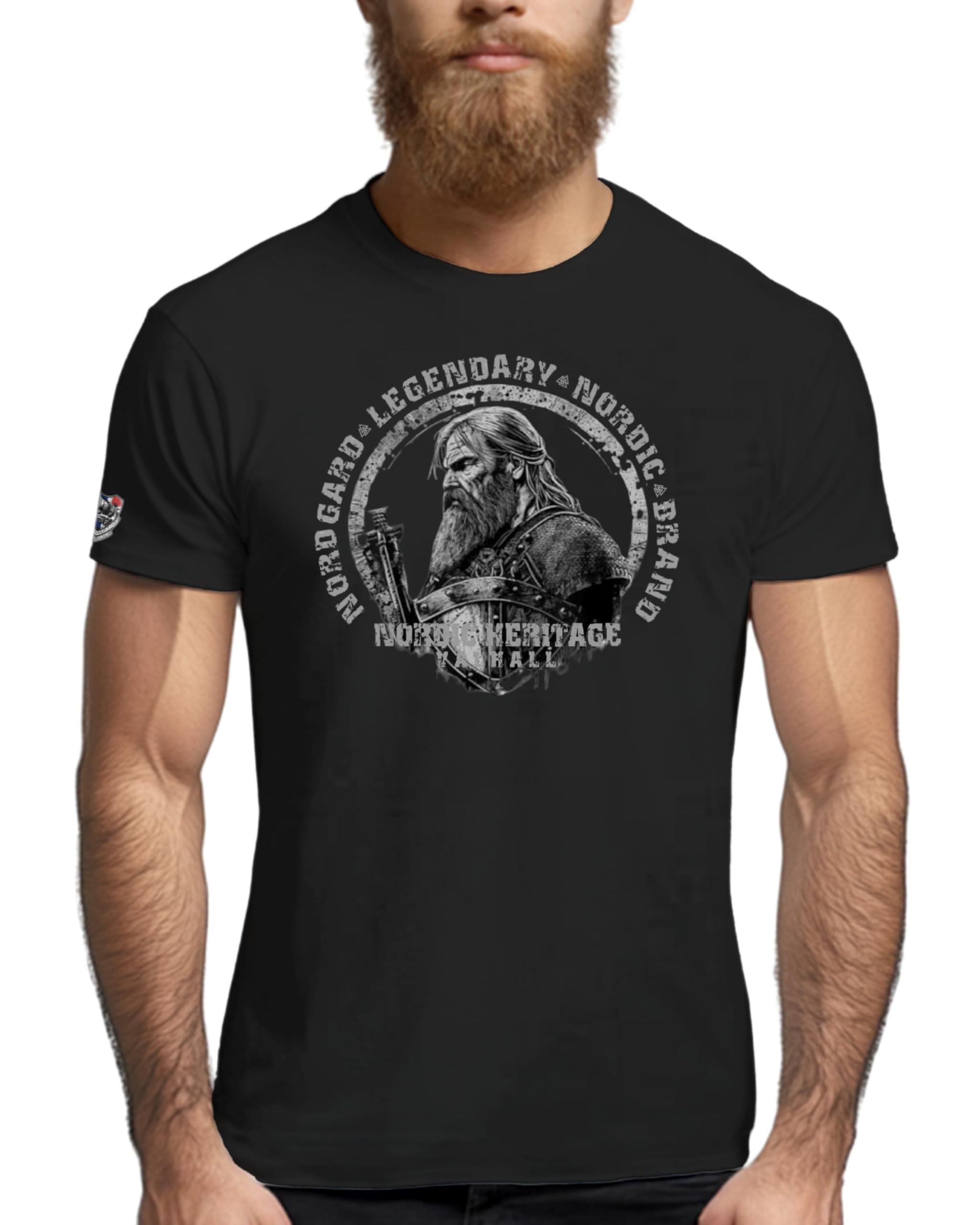 NORDGARD Viking T-Shirt Wodan in Schwarz I Herren Tshirt aus 100% Baumwolle I Wikinger T-Shirt I Shirt nordische Mythologie I Ideal für Freizeit & Sport I Oeko-TEX Zertifiziert