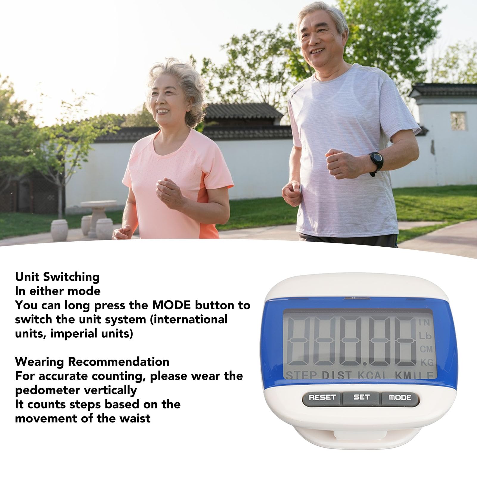 cardyven Pedometer for Walking,Simple Step Counter with Large LCD Display,Step Tracker with Clips for Measuring Your Steps, Distance and Calories Burned