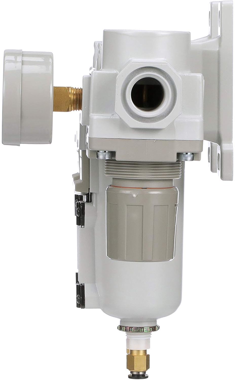 PneumaticPlus SAU430-N04DG-MEP Three Stage Air Drying System Particulate Air Filter, Coalescing Filter, Air Pressure Regulator Combo 1/2" NPT - Metal Bowl, Auto Drain, Bracket, Gauge - Image 4