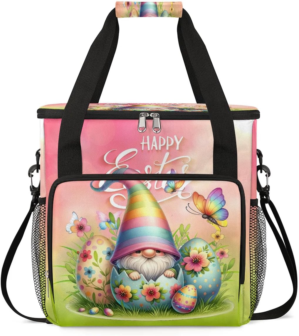 Coffee Maker Carring Bag Gnome Holiday Easter Travel Carrying Storage Tote Bag Compatible with Keurig K-Mini or K-Mini Plus Portable Single Serve Coffee Brewer Case with Pockets for K-cup Pods