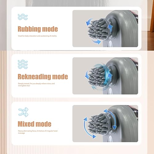 Miniatura 2 de Masajeador de cuero cabelludo, 3 modos, masajeador eléctrico para el cuero cabelludo, masajeador inalámbrico para relajar el estrés, masajeador de