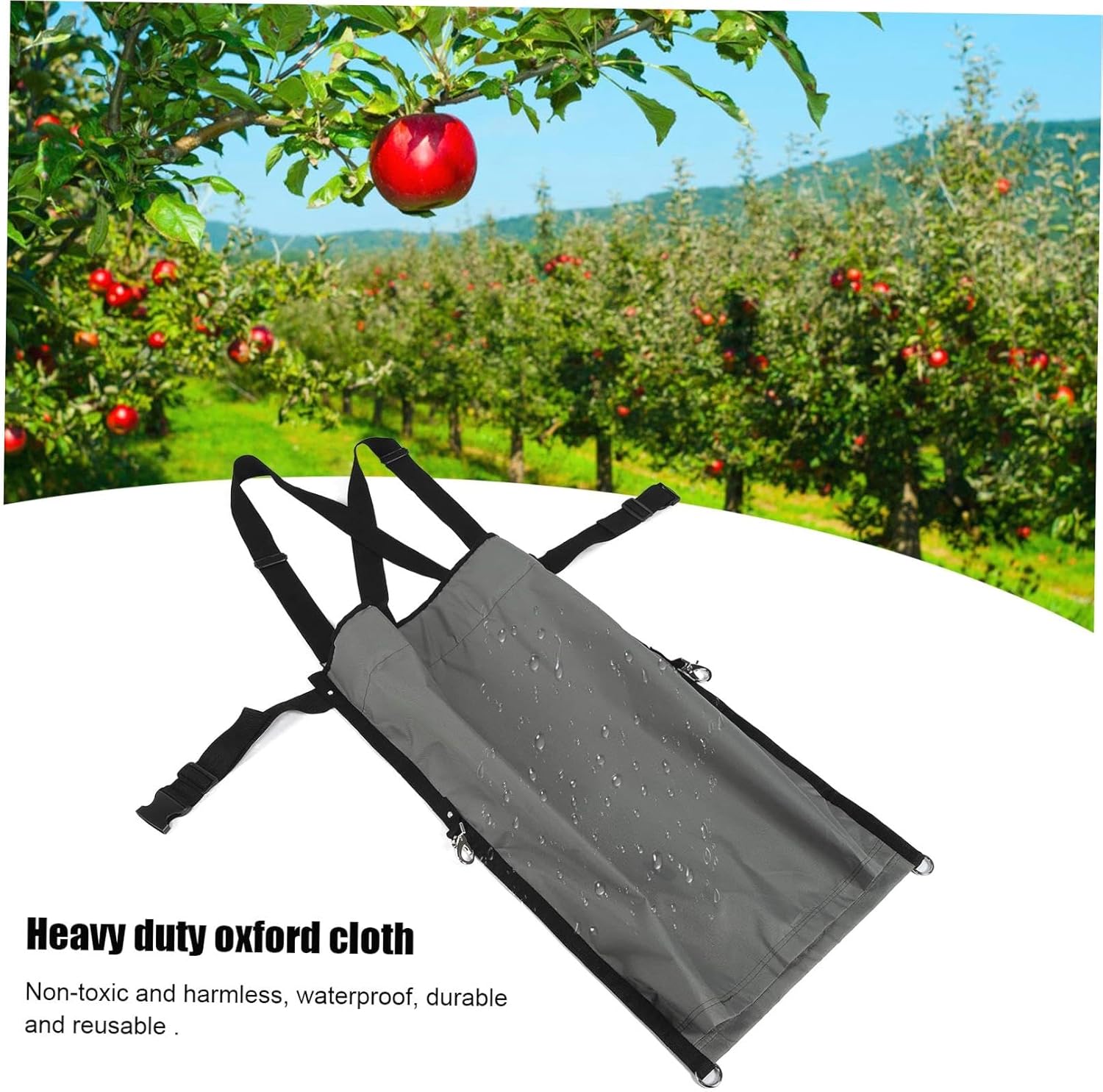 GardenPick 果物&amp;野菜の収穫用ショルダーバッグ - 調節可能なストラップ付きの広い開口部 - リンゴ梨桃など用 -